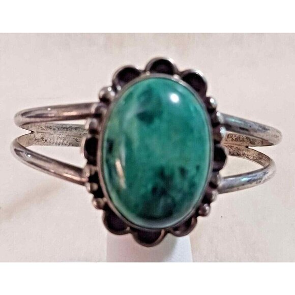 Native American Navajo Turquoise Cuff Sterling Silver 1130 - Picture 1 of 7